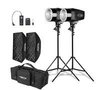 Godox - Juego de 2 luces estroboscópicas profesionales K-180A 180Ws + gatillo RT-16 + soporte de luz + caja de luz