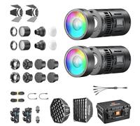 Godox KNOWLED 2K MS60R RGB60 Kit Iluminacion LED con AD-E2, batería, Reflector de Lente, Cable de Carga USB-C, Bolsa de Almacenamiento para producción de Cine, Broadcast y vídeo