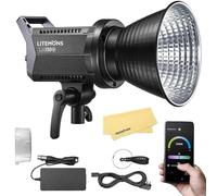 Godox LA150Bi -Luz LED de vídeo bicolor,190W,2800-6500K,101000 Lux a 1m,CRI 96+,TLCI 97+,Montura Bowens,LED Continua,8 Efectos FX,Brillo del 0-100%,Luz de Estudio con Control por Aplicación,para Vlogs