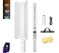 GODOX LC500R Mini Luz de Vídeo RGB de 20W,Luz LED Portátil de 2500-8500K con Aletas,CRI 95+ TLCI 96+,360° a Todo Color,15 Efectos de Iluminación,Regulable del 0-100% y Control por Aplicación,Blanco