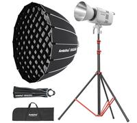 GODOX LE200Bi de 220W Kit de iluminación LED COB Bicolor con 90 cm softbox de liberación rápida, Soporte de 280 cm / 9,18 pies, 2800 K-6500 K, CRI 98+, Bluetooth/DMX para Estudio, producción cinemat