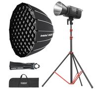 Godox LE200D - Juego de luces LED de vídeo de 220 W con softbox de 90 cm, trípode de 280 cm, 5600 K, CRI 96+, TLCI 97+, control Bluetooth/DMX para estudio y grabación de YouTube - Negro - 1 unidad