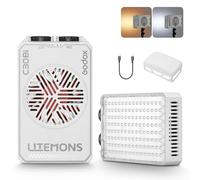 Godox Litemons C30Bi 30W LED Video Light Doble Color LED Panel Luz | 2200lux/cri94+/45min Batería,Luz de Bolsillo Ligera,Recargable,Luz de Cámara Portátil para Viajes Vlog y Fotografía