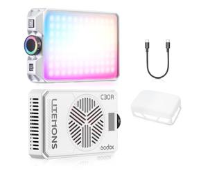 Godox Litemons C30R RGB Panel de luz LED para cámara de 30 W CCT 1800 K-10000 K CRI 96+ TLCI 97+ compatible con control de aplicación NFC