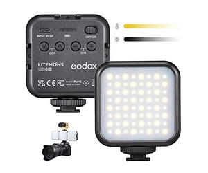 GODOX LITEMONS LED6Bi Lámpara de Video LED Bicolor, luz Bicolor 3200K-6500K CRI 95, Recargable con batería de Litio para filmación, transmisión en Vivo, microfilmación y grabación