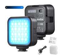GODOX LITEMONS LED6R RGB Lámpara de vídeo LED, mini luz de llenado recargable, 3200K-6500K, regulable, 13 efectos de iluminación, soporte de adsorción magnética con 3 soportes para zapatos fríos