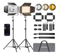 Godox Litemons LP600Bi - Juego de 2 luces LED bicolor de 60 W con soporte de trípode, iluminación de fotografía de 2800 K-6500 K, control de aplicación con funda para transmisión de YouTube