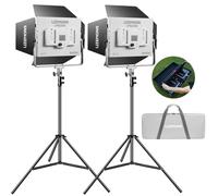 Godox Litemons LP600Bi-K2 - Panel de luz LED bicolor con control de aplicación, 2 unidades de iluminación de estudio de 60 W con barndoor, 2800 K -6500 K, modos FX, rotación 360°, CRI 96+ TLCI 96+ con