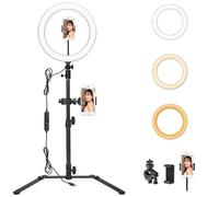 Godox LR120 Lluminación kit Aro de Luz LED 38W 12 Pulgadas, 3000K-6000K, CRI 90+, TLCI 90+, Brillo Ajustable de 10%-100% con Soporte de Escritorio, Grapa de Sujeción y Clip Ajustable para videos, etc