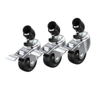 Godox LSA-06 Ruedas macizas con bloqueo para soportes de iluminaciÃ³n con extremo de base de tubo de 22 mm 3 piezas