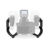 GODOX MF-DB Flexible Flash Bracket with Dual Flash Mounts Aluminum Alloy 360Rotatable Head for Dental Photography Portrait Macro Photography