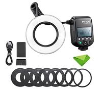 GODOX MF-R76 Macro LED Ring Speedlite 76Ws 660 Full-Power Dual-Flash Tubes Ajuste de Potencia 1/128 a 1/1 10 Niveles de relación de Potencia para cámaras Canon Nikon Sony Fuji Olympus Panasonic DSLR