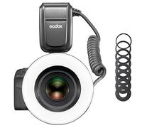 Godox MF-R76 Macro Ring Flash con 8 Anillos Adaptadores, Ajuste 1/128 a 1/1