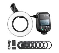 Godox MF-R76 Macro Ring Flash, tubos de doble flash, 8 anillos adaptadores compatibles con Canon, Nikon, Sony, Olympus, Panasonic Pentax