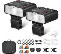 Godox MF12 K2 Flash Macro, 2 Pack Kit, TTL Inalámbrico 2.4GHz, 500 Disparos a Potencia Completa, Recarga por USB-C, Filtros Incluidos, Compatible con Canon Sony Nikon Fuji Olympus Panasonic