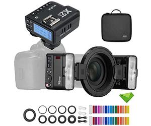 Godox MF12 MF12-K2 Flash Macro con Disparador Godox X2T-O para Olympus/Panasonic, Flash de Anillo de 12 W, Control inalámbrico 2,4 G, Modo TTL/M, batería de Litio integrada de 3,7 V/6,29 W