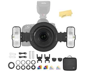 GODOX MF12 MF12-K2 Flash TTL Macro Fuera de la Cámara 2.4G 12W,Kit de Dos Luces con 3.7V/1700mAh Batería de Litio,0.01-1.7s Tiempo de Reciclaje,Compatible con Nikon Sony Canon Fuji Olympus Panasonic
