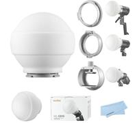Godox ML-CD15 Difusor Plegable con 3 Adaptadores, Modificador de Luz Suave de 360° para V1 V1Pro V100 AD100Pro AD200Pro AD300Pro AD400Pro V860III TT685, Compatible con ML30 ML30Bi ML60 ML60Bi etc