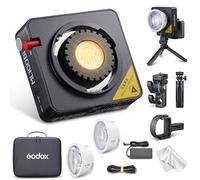 Godox ML100Bi Kit1 Luz de Vídeo LED Bicolor Portátil, 2800K-6500K, 33200 Lux @1m con Reflector ML-L15, CRI 97 TLCI 98, 120W, con ML-L15 ML-L36 Mini Trípode y Bolsa para Streaming Fotografía
