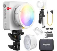 Godox ML100R Kit1 Luz de Vídeo LED RGB Portátil con Reflector 15° & 36°, V-Mount AK-B02, 1800K-10000K, CRI 95 TLCI 95, 100W App, HSI RGBW 14 FX, para Streaming Vídeo