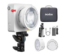 Godox ML100R Kit2 - Lámpara de vídeo LED 1800-10000 K RGB, CRI 95+, 14 efectos, distancia de control de aplicación de 30 m, bayoneta Godox con 2 vasos reflectores de lente, soporte, juego de