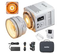 Godox ML150Bi Luz LED Bicolor para Vídeo, 150W, 2800-6500K, hasta 61.054 Lux con Lente Zoom, CRI 96, Control por App, Alimentación DC o Batería V-Mount, Incluye Lente y Estuche