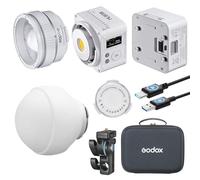 GODOX ML80 Lámpara de video LED bicolor | CRI96+ TLCI96+, control de aplicación, USB-C, reflector ML-Z, batería de 95 Wh, 11 FX, con domo de difusión ML-CD15