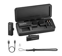 Godox Movelink Mini LT Kit2 Sistema de micrófono inalámbrico, Rango de 100 m (328 pies), 6H Battery Lavalier Mic con Caja de Carga portátil para cámaras de iPhone/DSLR Vlogging, transmisión en Vivo