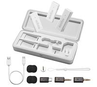 Godox MoveLink Mini UC Kit2 micrófono inalámbrico lavalier Microphone, 2.4 GHz 100m Lapel Mic Solapa 2TX+ 1RX con Funda de Carga para Android, Tipo-c, Smartphone, Cámara, Vlog, Entrevista (Blanco)