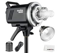 Godox MS300 300 W 2.4G Receptor inalámbrico incorporado ligero, compacto y duradero flash de estudio Bowens Mount y lámpara de modelado de 150 W, con difusor estándar