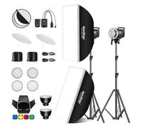 Godox MS300V - Juego de 2 luces estroboscópicas profesionales de estudio de 300 W, 300 W, GN58, 0,1-1,8 s, tiempo de reciclaje de 2,4 G, X-System, lámpara de modelado LED 5600 ± 200 K