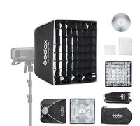 Godox Paraguas Softbox 40 cm × 40 cm con difusor de rejilla, caja de luz de montaje rápido con soporte Bowens, iluminación fotográfica compacta para fotografía, luz continua, monolight, flash