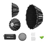 Godox QR-P60T Softbox parabólico de 60 cm/23,6 Pulgadas+Rejilla de Panal, Cajas Blandas de Montaje Bowens difusor de luz de liberación rápida para transmisión en Vivo en Lugares pequeños para SK400II