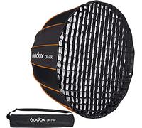 GODOX QR-P90 Softbox Caja de luz Parabólica Profunda Portátil de 90cm | con rejilla alveolar Softbox de Liberación Eápida Rejilla de Panal para Bowens Mount Studio Flash,Flash de Estudio