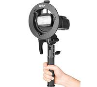 GODOX S2 Soporte Speedlite Soporte de montaje Bowens + Montaje de flash de zapata fría para Godox V1 Series, AD200Pro, AD200, AD400Pro, V860II Series, TT350 TT685 TT600 Series Flash
