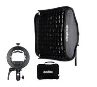 Godox S2 Speedlite Soporte con Caja de luz y Rejilla de Panal y Kit de Bolsa para Godox V1 Series, AD200Pro, AD200, AD400Pro, V860II Series, TT350 Series, con difusor Pergear