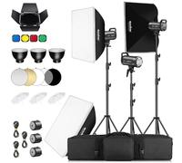 Godox SK300IIIV Kit de flash estroboscópico de estudio de 900 W, 300 W de actualización 2026, sistema inalámbrico de 2.4 G, montaje Bowens, cajas de luz, soportes de luz y brazo de brazo para