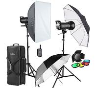 Godox SK400II Luces estroboscópicas de 800W para fotografía de Estudio, Incluye Soporte de luz, Caja de luz, Reflector, Kit de Puerta de Barra, Paraguas (Juego de 2)