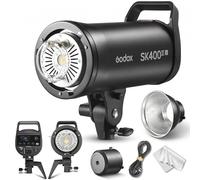 Godox SK400III-V - Flash de estudio (400 W, con reflector estándar, GN65 5600 K, luz de ajuste LED de 10 W, regulación de potencia 1/32-1/1, sistema X inalámbrico de 2,4 G, montaje Bowens para