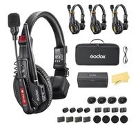 GODOX SKYTALK AIR 4S Sistema de Intercomunicación Inalámbrico Dúplex Completo con Auriculares,Comunicación Inalámbrica 2,4GHz y Alcance de 500m/1640pies,20 Horas de Autonomía,Doble Antena,para 4 Perso