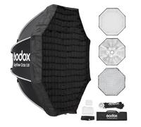 Godox Softbox EazyFlow Octa - Softbox octogonal de liberación rápida (120 | Caja de luz plegable de metal Bowens con difusor de rejilla y bolsa de transporte para estudio, retratos