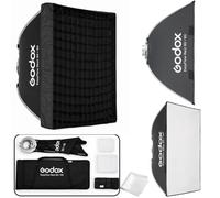 GODOX Softbox Godox EazyFlow Rect - Softbox cuadrado de 90 x 90 cm, modificador portátil de plegado rápido con rejilla, soporte Bowens de metal completo para flash de estudio y luz de video LED