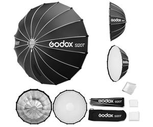 Godox Softbox Godox S120T - Caja de luz para paraguas de liberación rápida de 120 cm, montaje Bowens con difusores frontales e interiores extraíbles para fotografía, transmisión en vivo y viajes