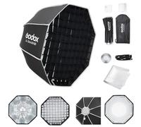 Godox Softbox UL-Octa60 - Softbox octogonal de 23.6in / 60 cm, diseño de paraguas de liberación rápida, caja de luz Bowens con rejilla y placa deflectora, para iluminación LED de video y fotografía