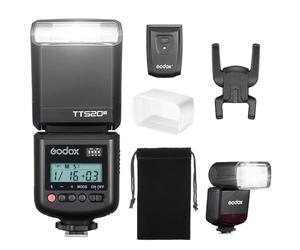 GODOX TT520III Flash de La Cámara Camera Flash con Difusor Speedlite 8 Niveles de Potencia 400 Flashes a Plena Potencia con Lanzador RT-16 para Camara Canon Sony Nikon Fuji Olympus