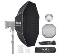 Godox UL Softbox con difusor de rejilla, 150 cm de montaje rápido, softbox con soporte Bowens, iluminación fotográfica compacta, Godox Softbox para fotografía, flash permanente, flash monolight (octa