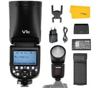 Godox V1-C Redonda Cabeza Cámara Flash para Canon, 7.2V 2600mAh Lithimu Batería 2.4G X Inalámbrica HSS 76Ws para Canon 6D 7D 50D 60D 1DX 580EX II 5D Mark Cámara