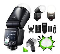 Godox V1 Mid C con Cúpula Difusora (Godox AK-R11) Flash TTL de Cabeza Redonda para Canon, TTL HSS 1/8000s con Pantalla Táctil a Color y Batería de 650 Disparos, Compatible con R5 II R6 II R50 R8 R5