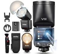 Godox V1 MID N - Flash de cámara para Nikon con difusor AK-R11, 55 W Speedlite, óptica de 24 mm, flash 650+, TTL/HSS 1/8000s, flash de viaje V1MID para Z6III Z8 Z5 Z50II Z50 Z6II Z30 Z6 Z50II Z7II Z8