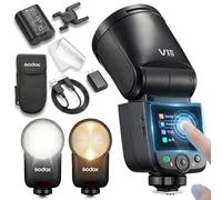 Godox V1 Mid N Flash para Nikon, Speedlite de Cabeza Redonda 55Ws, óptica 24mm, más de 650 Disparos, TTL/HSS 1/8000s, Compatible con Nikon Z5II Z6III Z8 Z50II Z30 D850 Z5 Z50 ZFC Z6II Z9 Z7